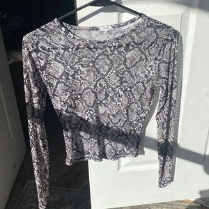 snake print mesh tee